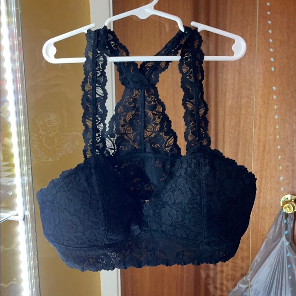NEW black lace bralette XL